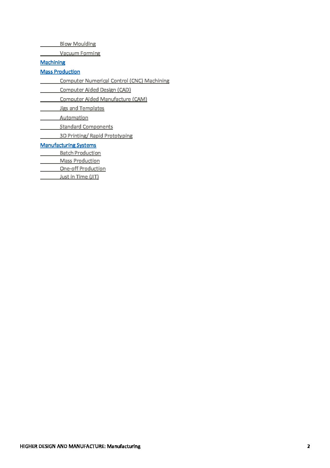 Study Guide- Higher Design and Manufacture- Manufacturing - Image 3