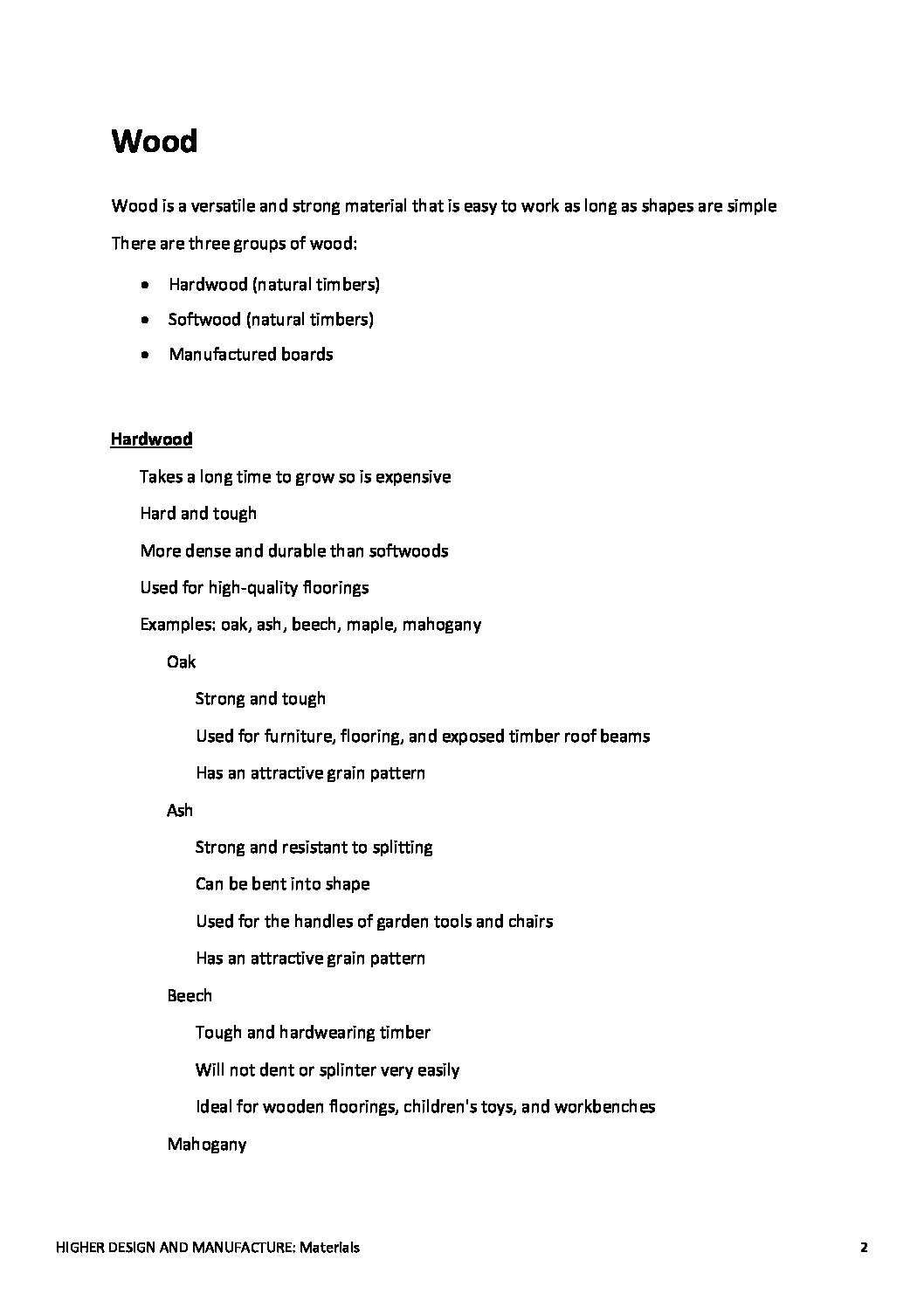 Study Guide- Higher Design and Manufacture- Materials - Image 3